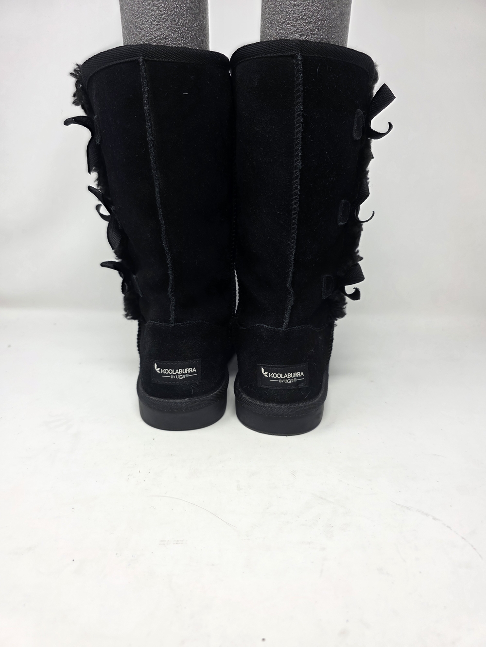 Koolaburra by UGG Victoria Tall Black Suede Bow Boots Size 5